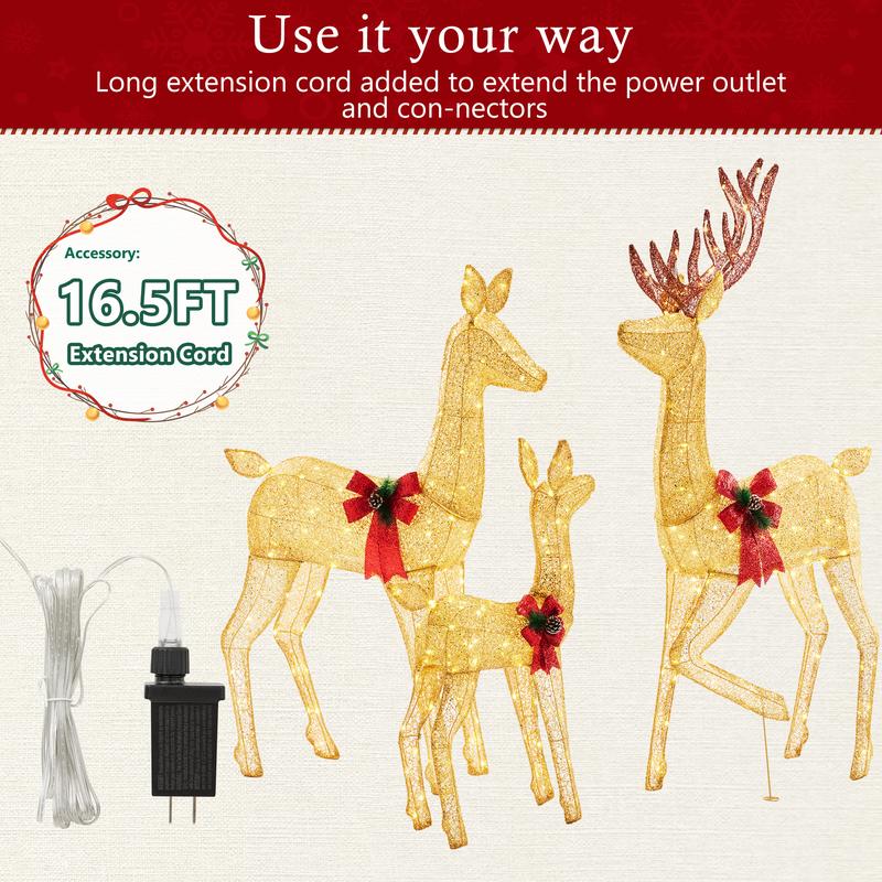 Aeloria™ Golden Reindeer Family