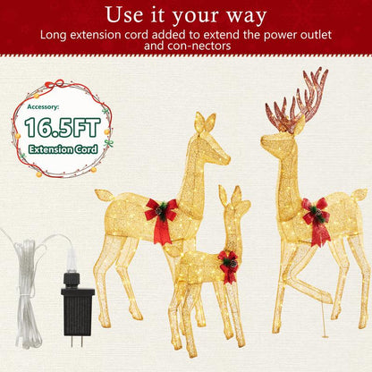 Aeloria™ Golden Reindeer Family