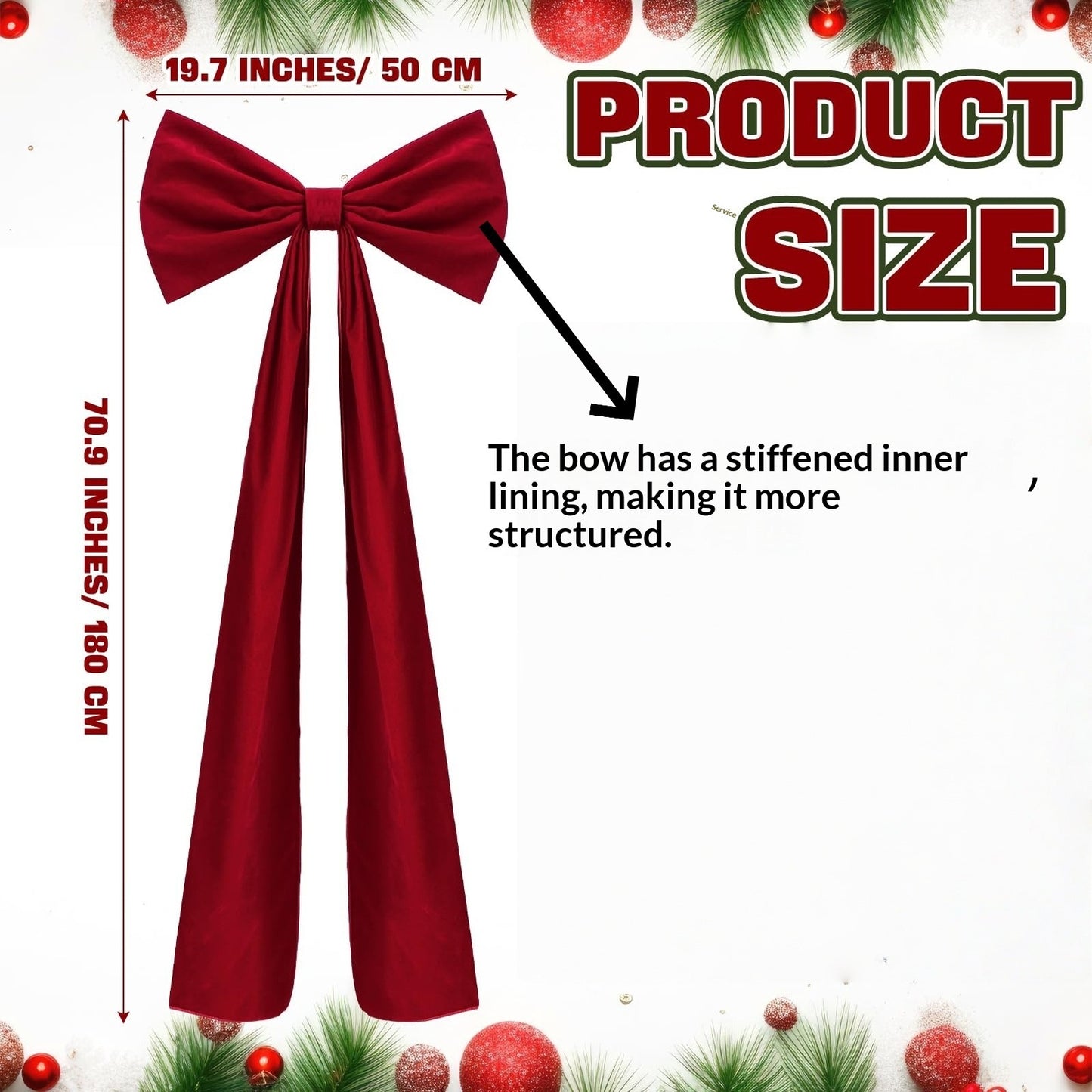 Aeloria™ XL Burgundy Christmas Bow