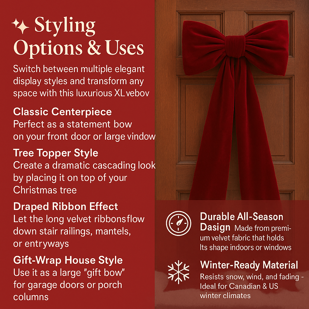 Aeloria™ XL Burgundy Christmas Bow