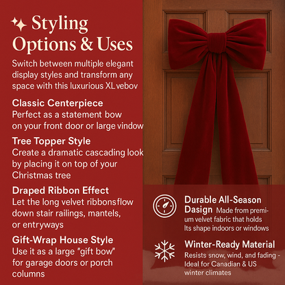 Aeloria™ XL Burgundy Christmas Bow