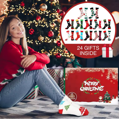 Aeloria™ 24-Day Christmas Socks Advent Calendar
