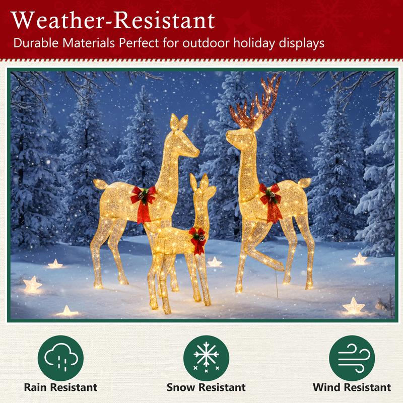 Aeloria™ Golden Reindeer Family