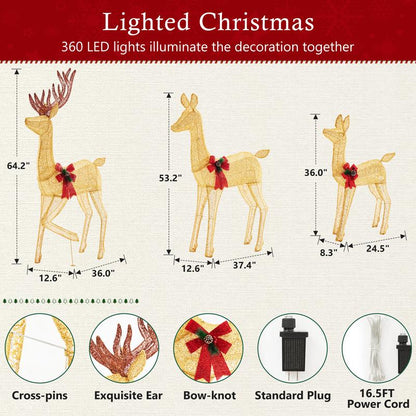 Aeloria™ Golden Reindeer Family